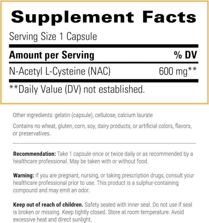 Integrative Therapeutics NAC Supplement (N-Acetyl L-Cysteine) - Vital in Cellular Antioxidant Pathways - 60 Capsules - Image 3
