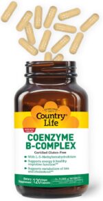Country Life Coenzyme B-Complex, 120 Capsules – Supports Energy & Metabolism, Mood & Cognitive Function – Vegan, Gluten-Free, Bioavailable B Vitamins with Choline - Image 4