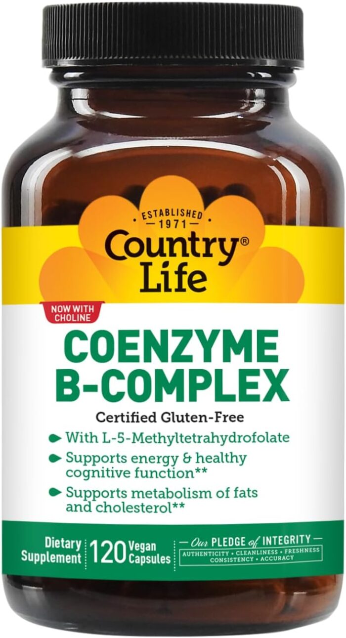 Country Life Coenzyme B-Complex, 120 Capsules – Supports Energy & Metabolism, Mood & Cognitive Function – Vegan, Gluten-Free, Bioavailable B Vitamins with Choline - Image 9