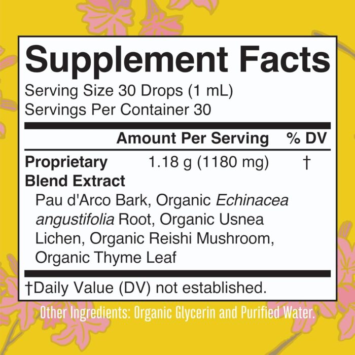 MaryRuth Organics PAU d'Arco Bark Liquid Herbal Supplement | Immune Support, Digestive & Gut Health | Echinacea, Usnea Lichen, Reishi Mushroom, Thyme Leaf | Vegan, Non-GMO | 1 Fl Oz, 1 Month Supply - Image 6