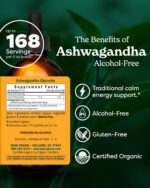 USDA Organic Ashwagandha Supplement for Stress Relief & Calm Energy*: Vegan Adaptogen Drops, Non-GMO Ashwagandha Extract, Alcohol-Free, 4 Oz | Up to 3 Months Supply - Image 3