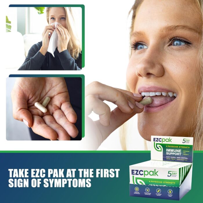 EZC Pak 5-Day Tapered Immune Support Booster - Vitamin Immune Support Supplement, Echinacea, Zinc Vitamin C, Immune Boosters for Adults - Immune Support Vitamins (Pack of 6) - Image 7