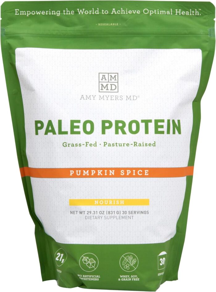 Amy Myers MD Pure Paleo Protein Powder - Clean Grass Fed Pasture Raised Protein - Hormone Free, Non-GMO, Gluten & Dairy Free - Perfect for Keto and Paleo- 29.31 Oz - Pumpkin Spice - Image 2
