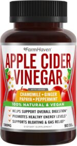 Apple Cider Vinegar Capsules With Ginger, Papaya & Chamomile | 1390mg | Improves Digestion, Energy, Immunity | Soothes Gas & Bloating Issues | Like With Mother | Non-GMO & 100% Natural | 90 Capsules - Image 2