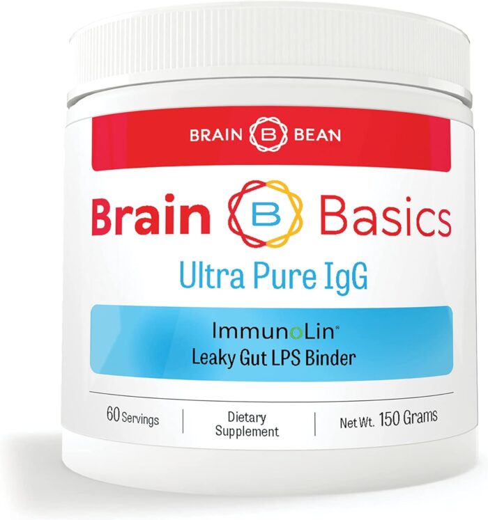 Brain Basics Ultra Pure IgG Supplement - Dairy-Free Supplement IgG-Immunolin Powder, Blended Vitamin & Mineral Supplements, 150g, 60 Servings - Image 2