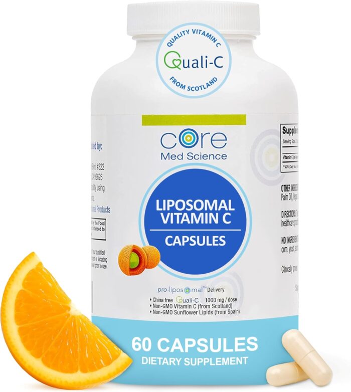 Core Med Science Liposomal Vitamin C 1000mg, 60 Capsules - Non-GMO Natural Liposomal Vitamin C Supplement That Promotes Healthy Skin - Immune System Booster for Adults, Supports Collagen Formation - Image 2