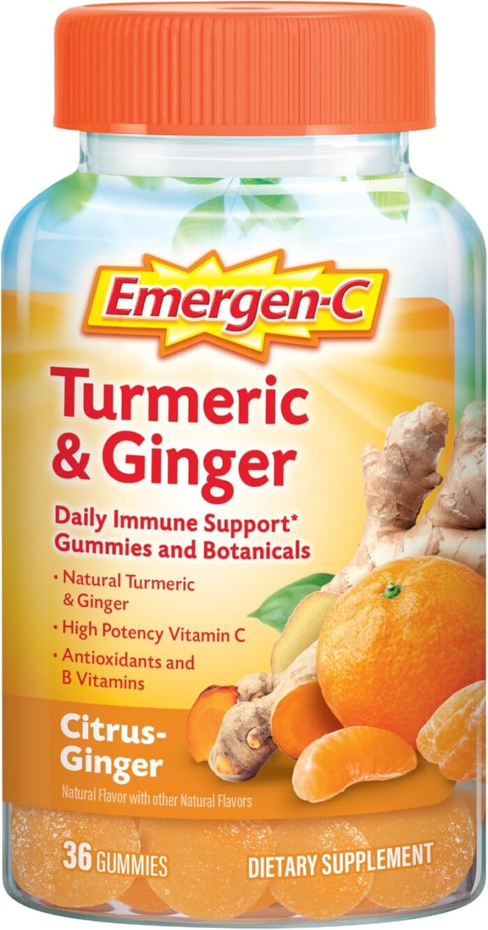 Emergen-C Citrus-Ginger Gummies, Turmeric and Ginger, Immune Support Natural Flavors With High Potency Vitamin C, 36 Count - Image 2