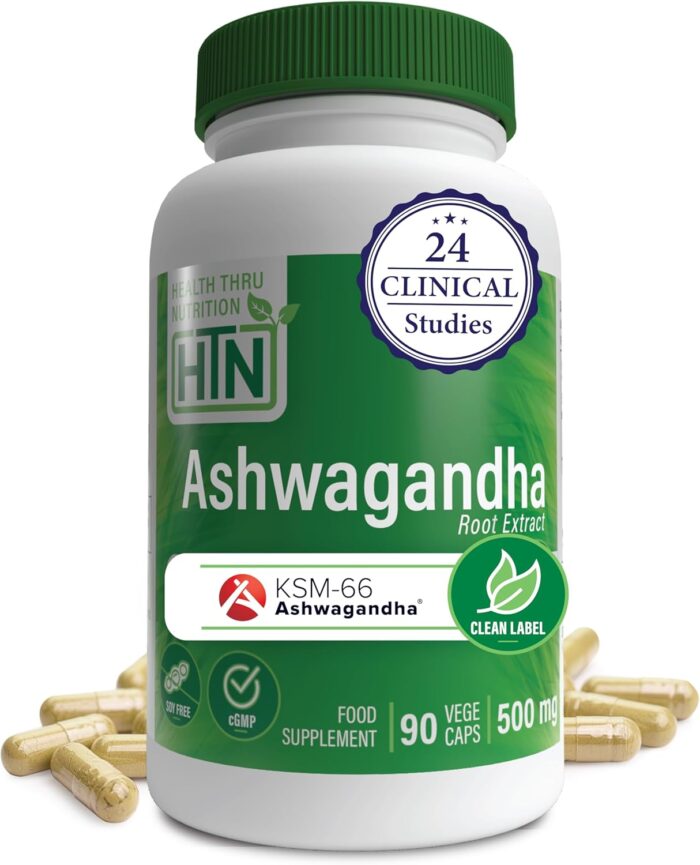 Health Thru Nutrition Ashwagandha 500mg KSM­66® 90 Capsules | Stress, Mood, Focus, & Energy | Clinically Proven and Organic Root-Only Whitania Somnifera Extract | Non-GMO, Gluten & Soy Free - Image 2