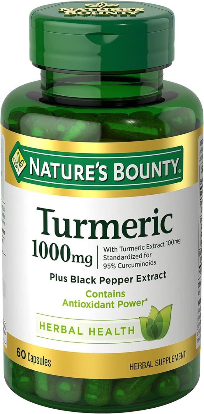Nature's Bounty Turmeric with Black Pepper Extract, Supports Antioxidant Health, 1000mg, 60 Capsules - Image 2