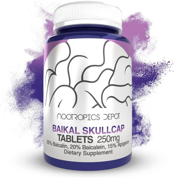 Nootropics Depot Baikal Skullcap Extract Tablets | 250mg | 120 Count | >15% Apigenin, >20% Baicalein, >50% Baicalin - Image 2