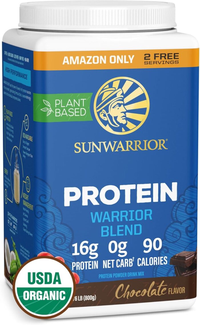 Organic Plant Based Protein Powder | Vegan Organic Protein Powder Chocolate Flavored with BCAA Amino Acids & Hemp Seed Pea Blend | Non-GMO Soy Dairy Filler & Gluten Free (Chocolate, 32 Servings) - Image 2