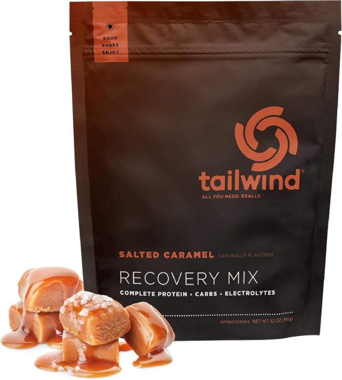 Tailwind Nutrition Recovery Mix, Complete Protein, Carbohydrates, and Electrolytes Powder Drink Mix for Post-Workout, Free of Gluten, Soy, and Dairy, Vegan, 15 Servings, Salted Caramel - Image 2