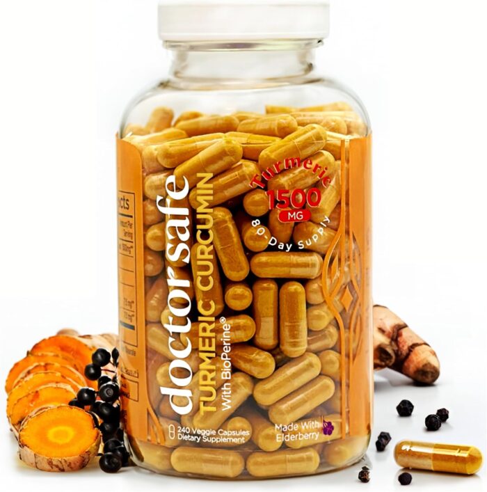 Turmeric Curcumin with 95% Curcuminoids & BioPerine Black Pepper | 1500mg | Joint Support Supplement | Non-GMO Gluten-Free - 240 Capsules - Image 2