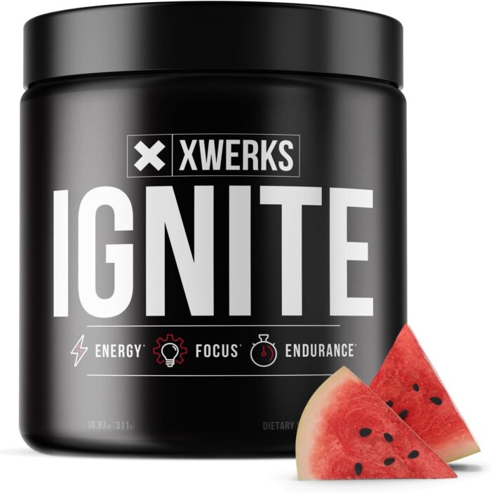 Xwerks Ignite Watermelon Pre Workout Powder, Natural Keto Pre-Workout for Women and Men with Explosive Energy, Gluten Free Preworkout Blend for Endurance Stamina, 150 mg Caffeine 30 Servings - Image 2